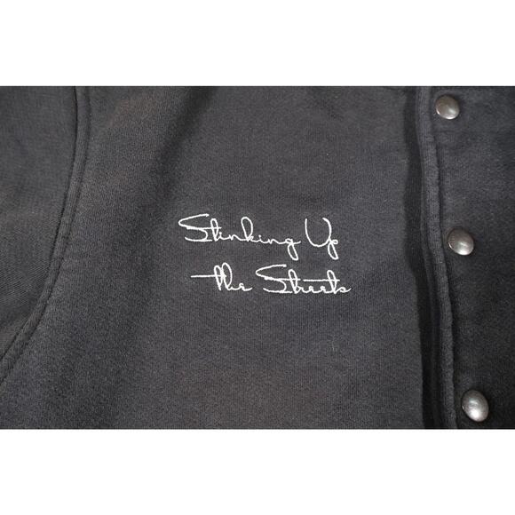 American Apparel Varsity Jacket Mens Large Skunk Stinking Up Streets Made in USA - Picture 3 of 7